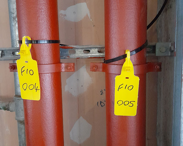 All pipes were tagged